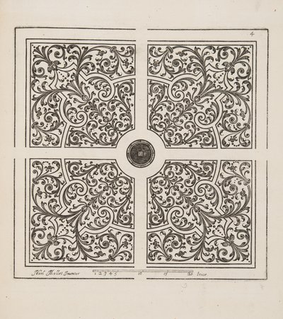 Design for Parterre, from Theatre des Plans et Jardinages by Noel Mollet